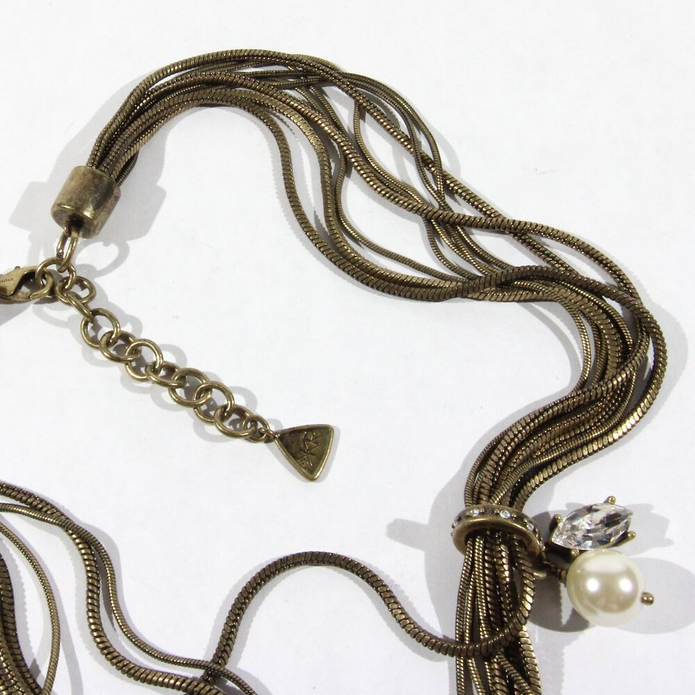 Silpada Dreamy Details Necklace KRN0086 Glass Pearl Swarovski Crystal Brass - Picture 2 of 6